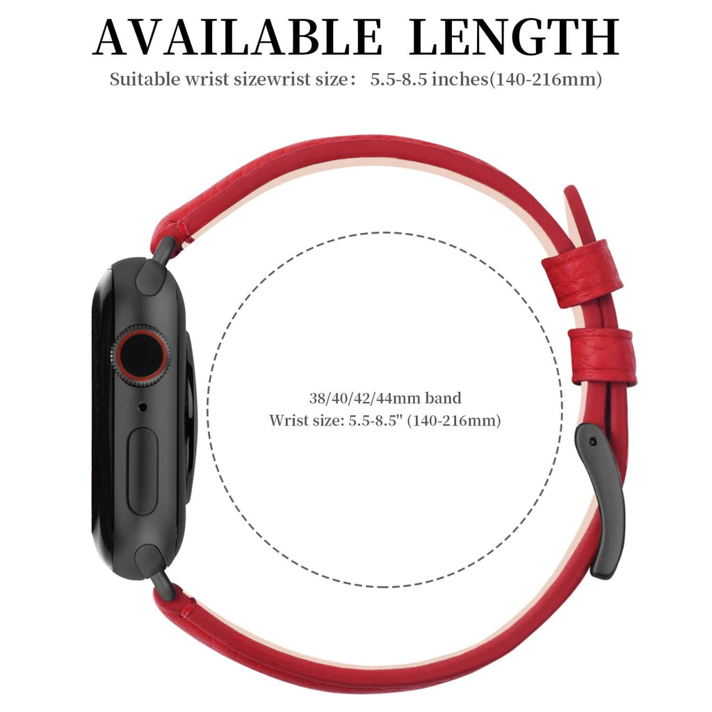 Apple Watch Band | Red | Litchi-Bosin Fullmosa