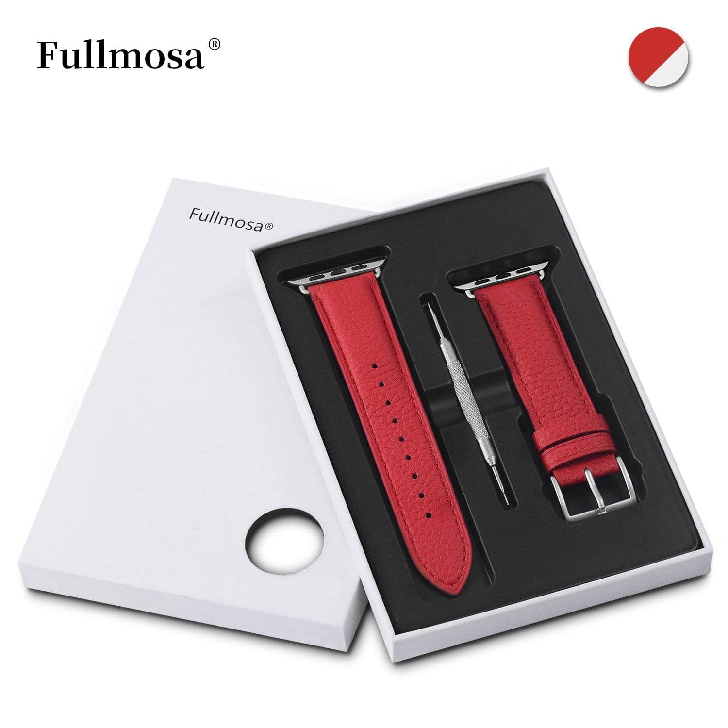 Apple Watch Band | Red | Litchi-Bosin Fullmosa