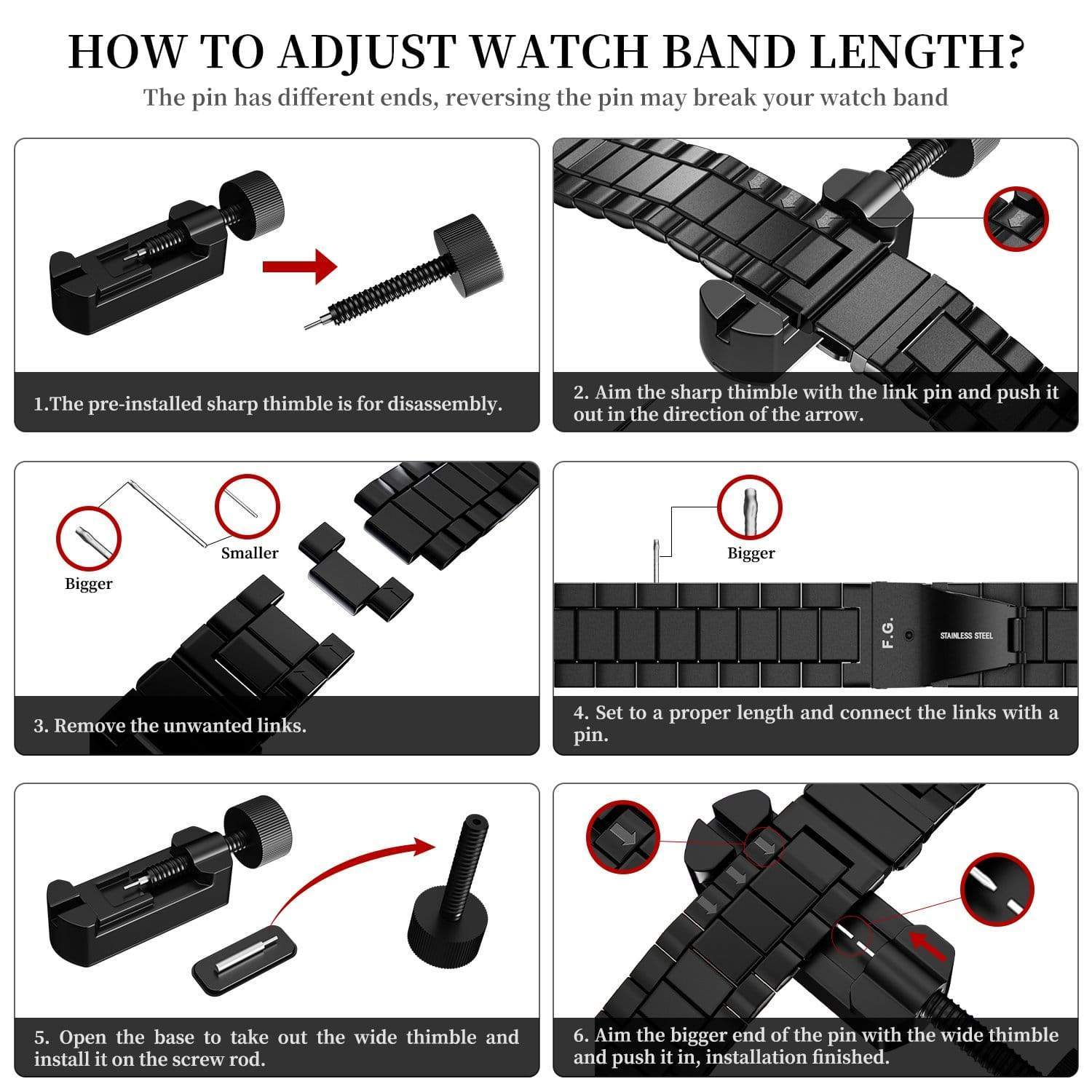Apple Watch Band  | Red Stainless Steel Metal Fullmosa watch band