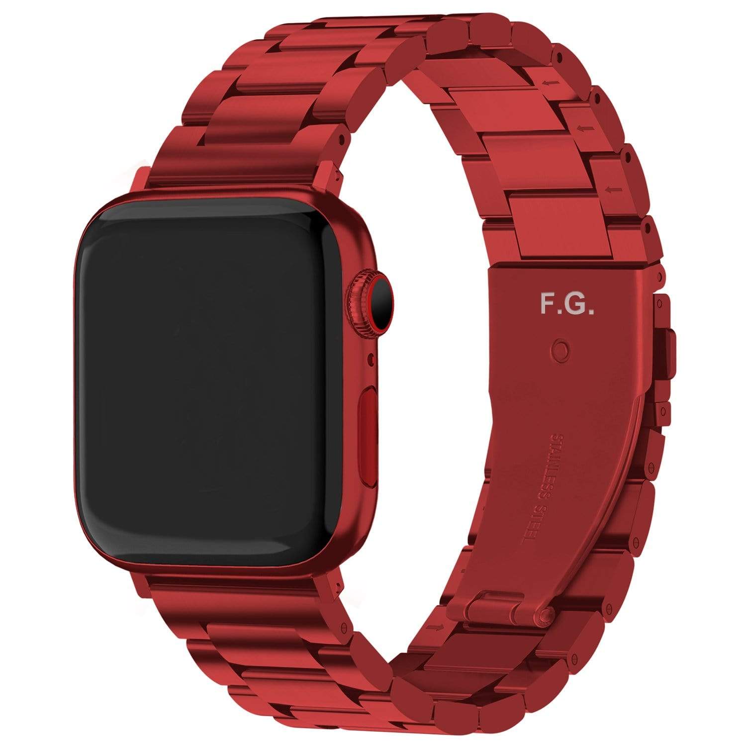 Apple Watch Band Red Stainless Steel Metal – Fullmosa