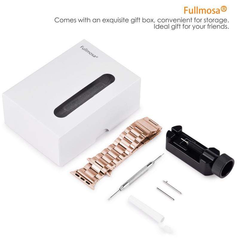 Apple Watch Band  | Rose Gold Stainless Steel Metal Fullmosa