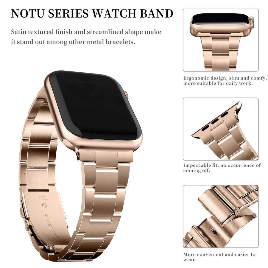 Apple Watch Band  | Rose Gold Upgraded Version Stainless Steel Fullmosa