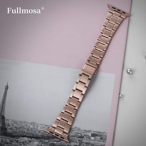 Apple Watch Band  | Rose Gold Upgraded Version Stainless Steel Fullmosa