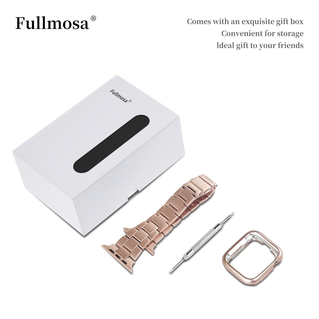 Apple Watch Band  | Rose Gold Upgraded Version Stainless Steel Fullmosa