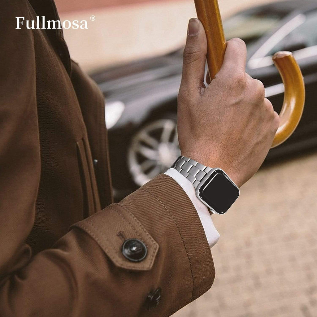 Apple Watch Band  | Silver Upgraded Version Stainless Steel Fullmosa