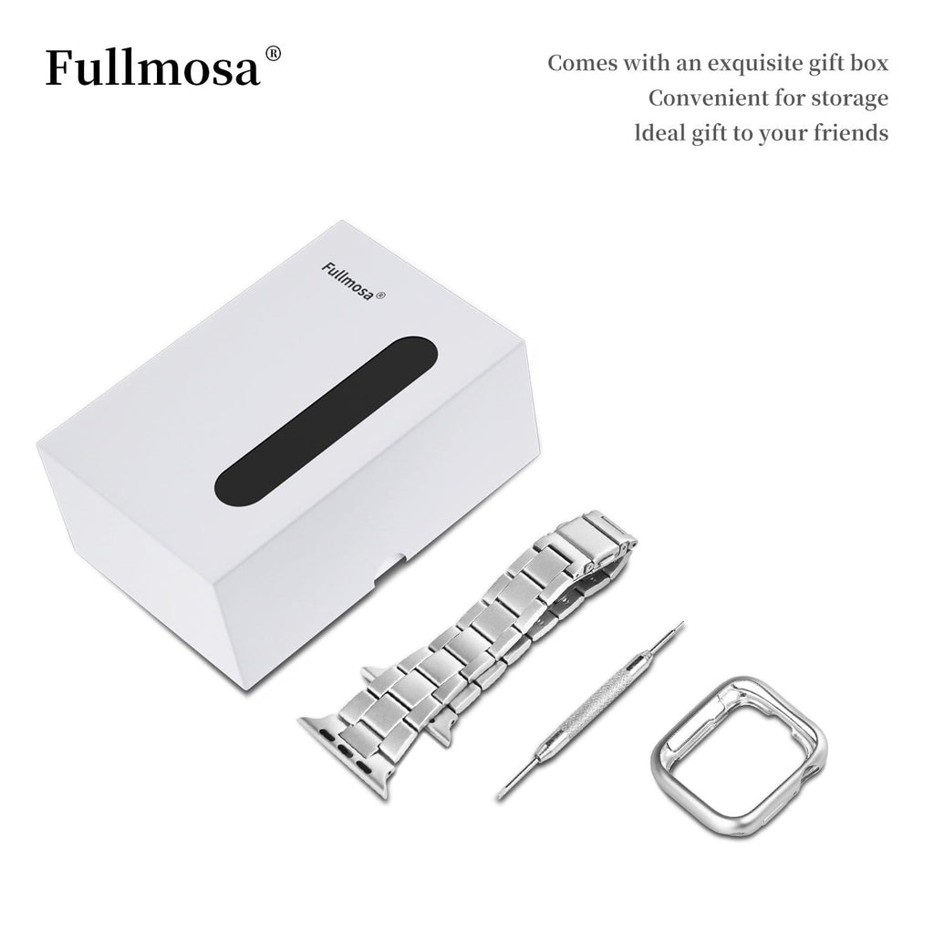 Apple Watch Band  | Silver Upgraded Version Stainless Steel Fullmosa