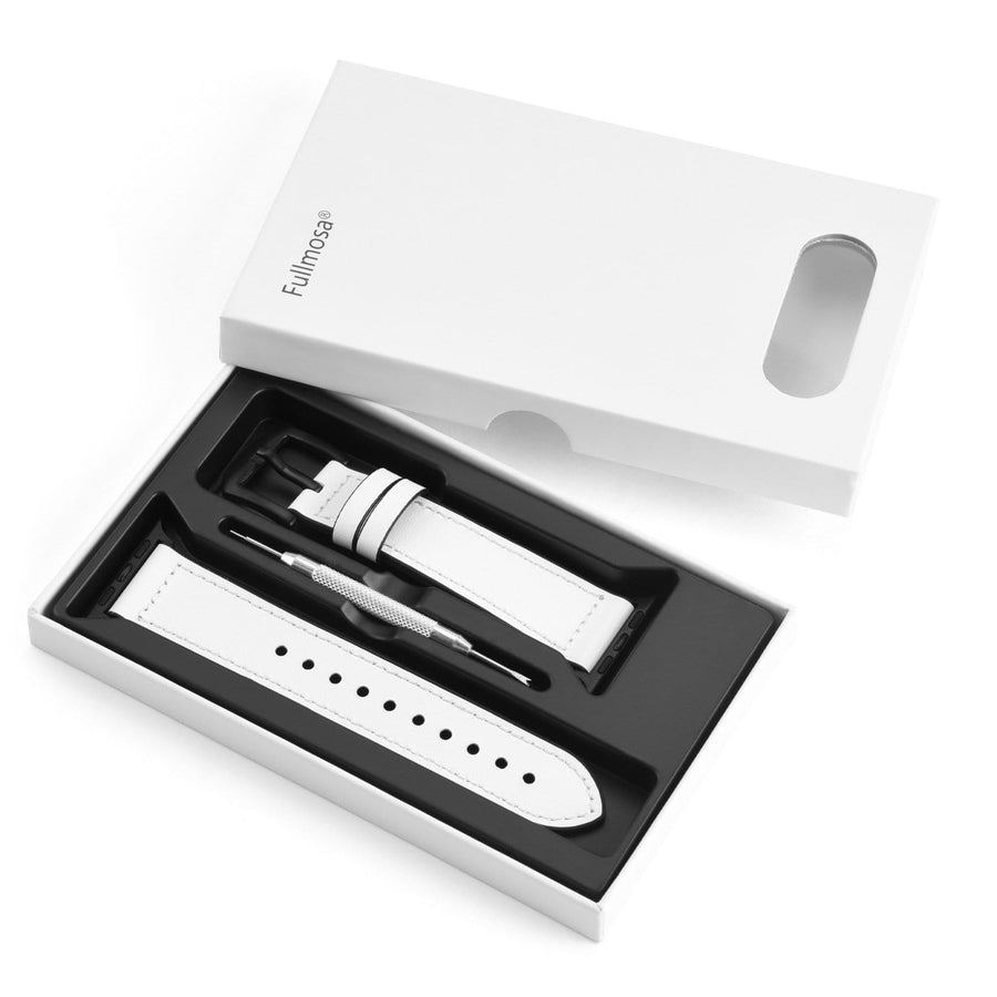 Apple Watch Band | White Leather / Silicone Fullmosa