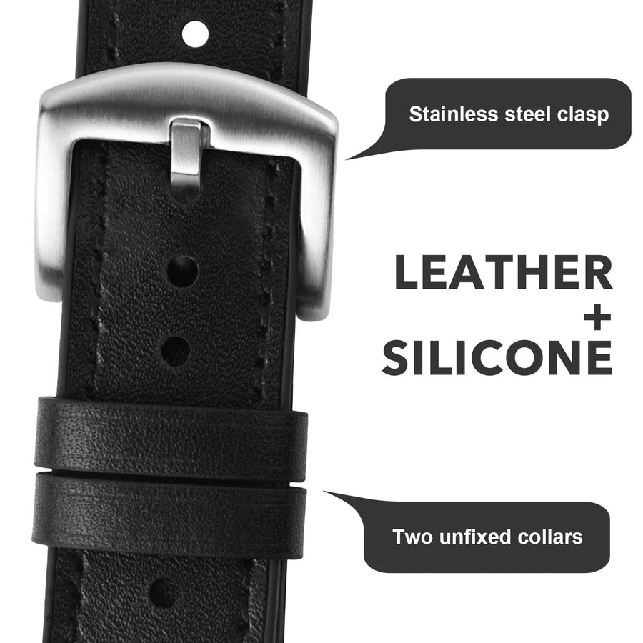 Black |  Leather/Silicone Fullmosa
