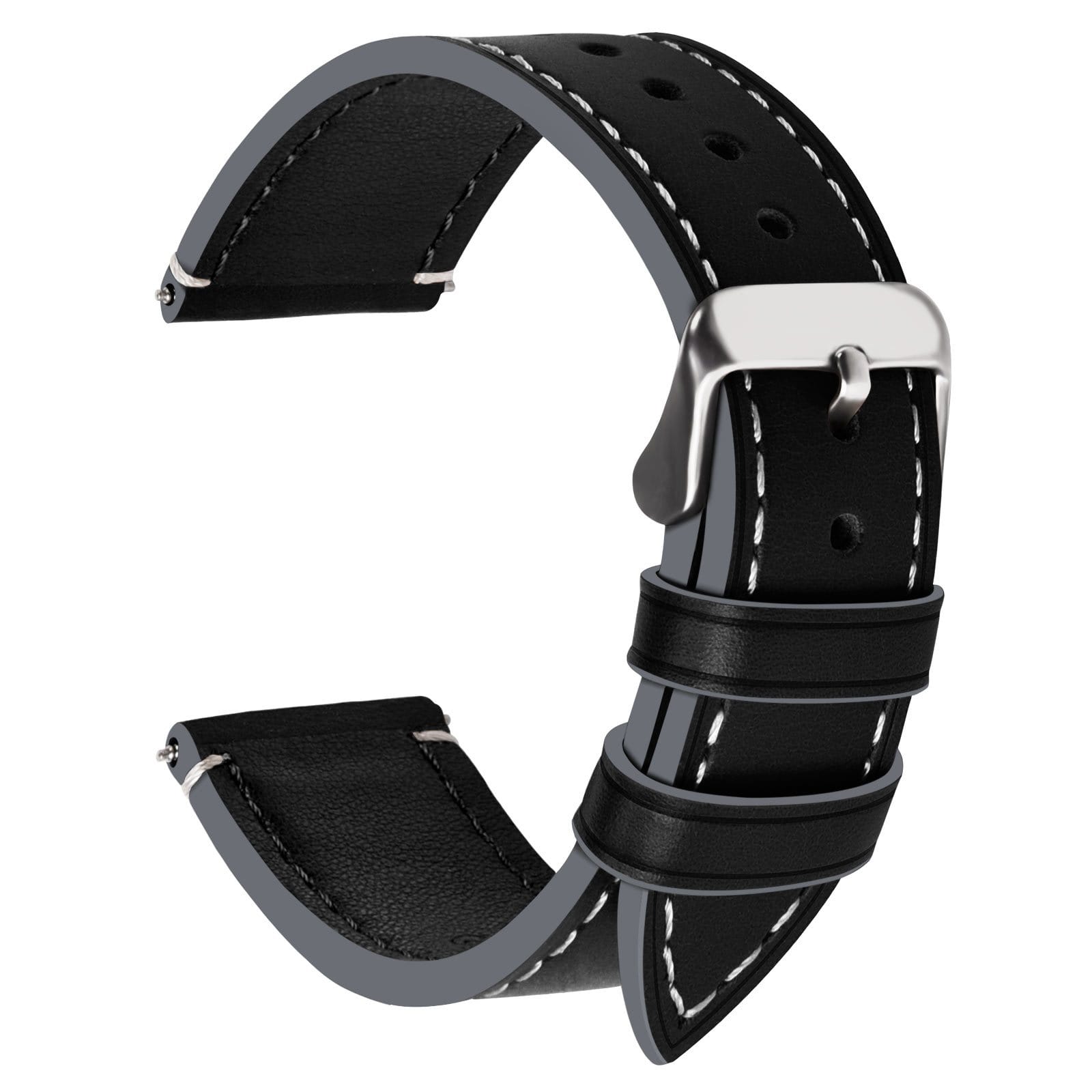 Black | Leather Wax Fullmosa 18mm / Sliver