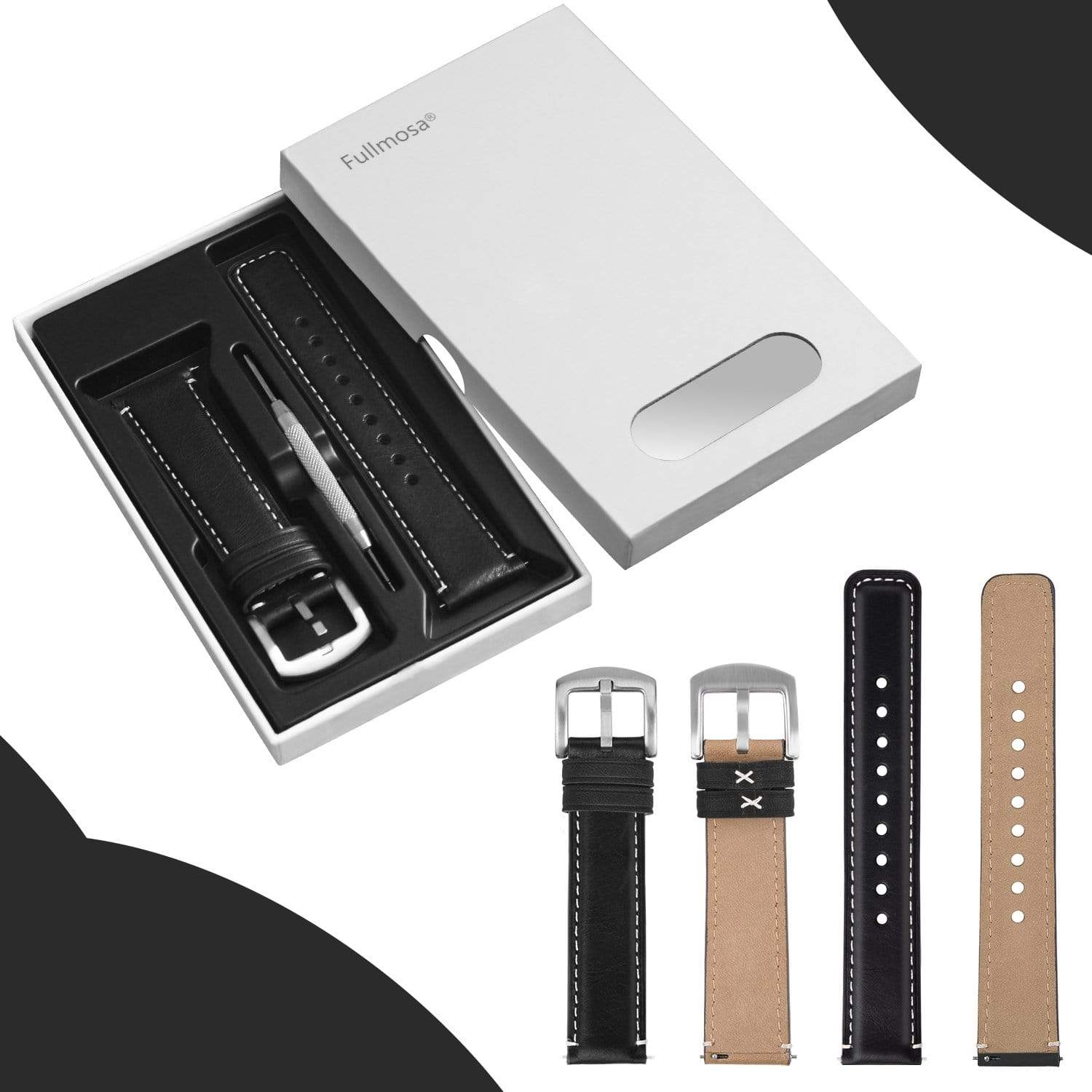 22mm watch band leather