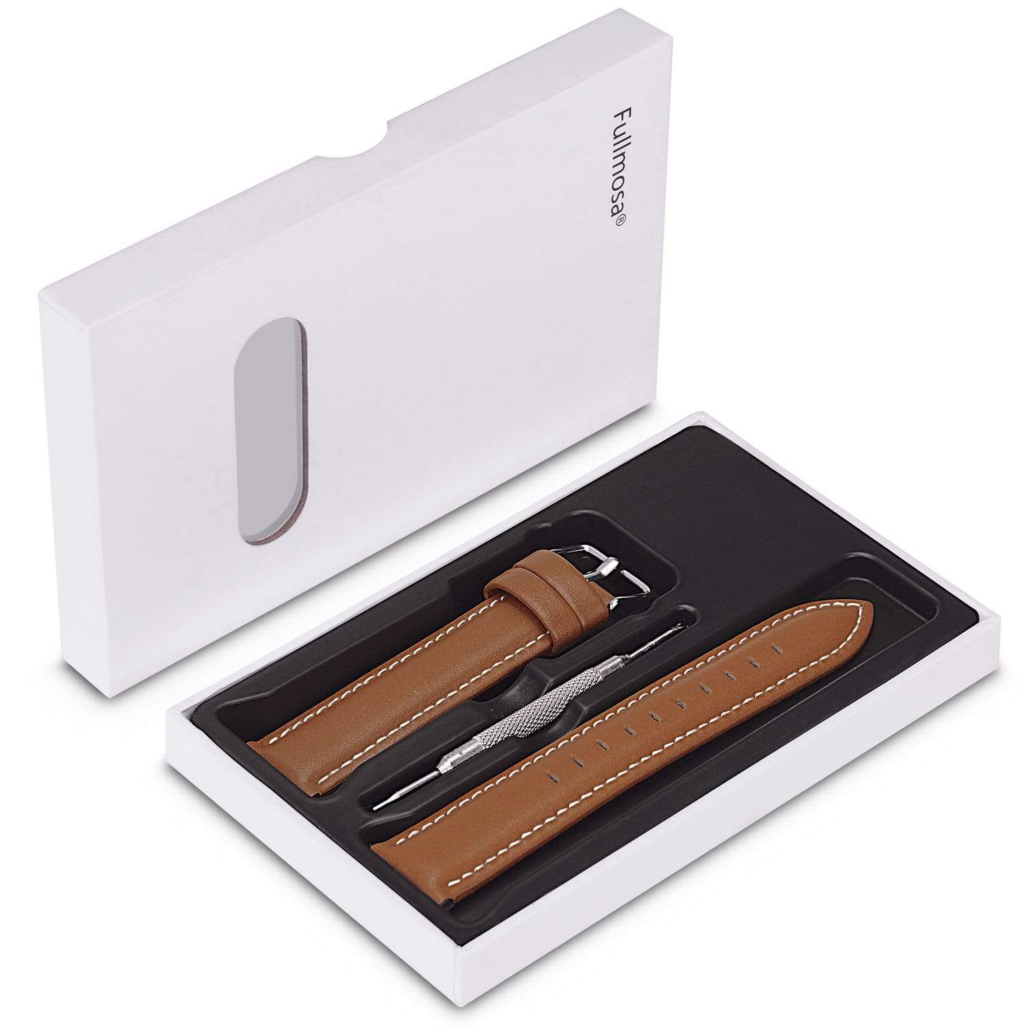 black leather watch strap