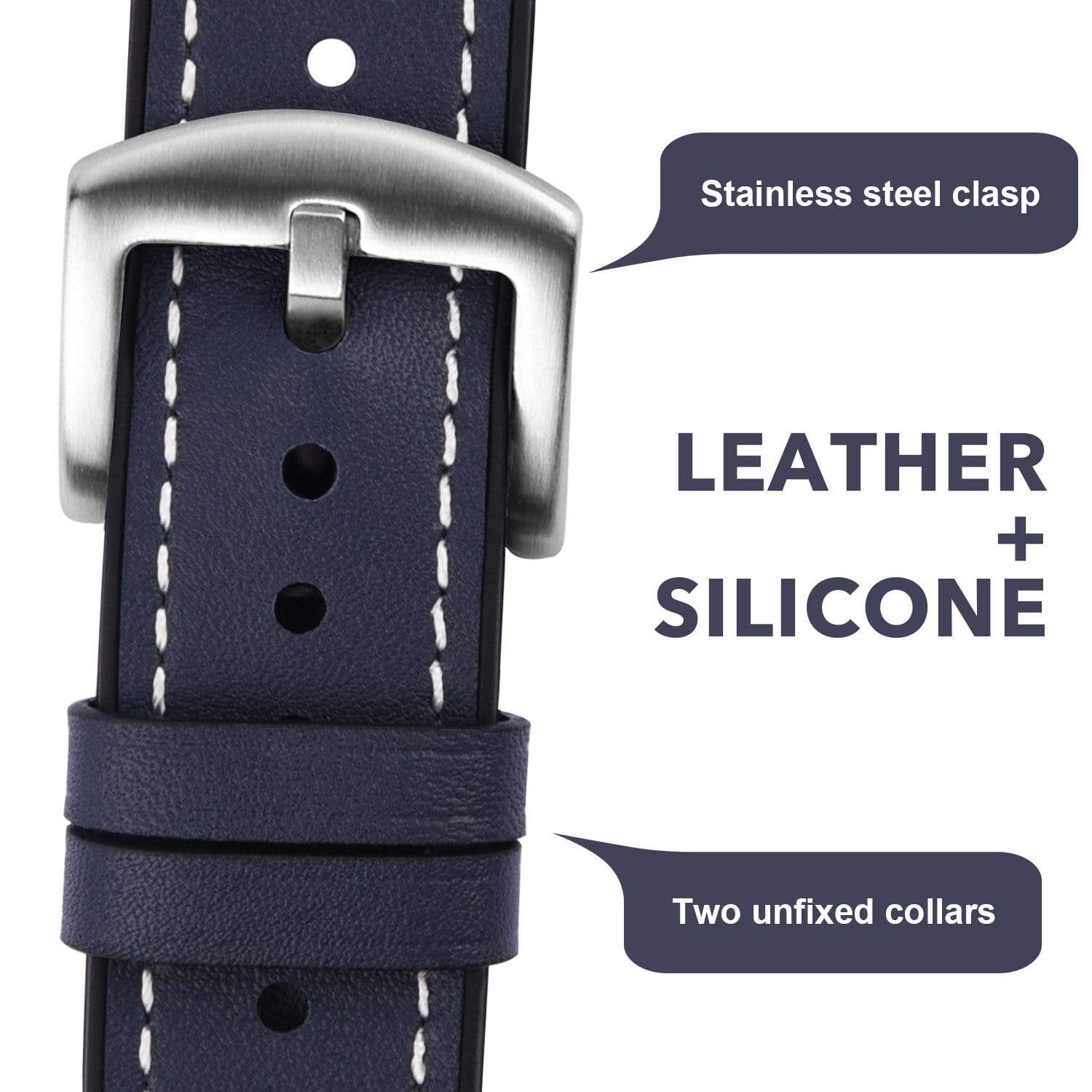 Dark Blue | Leather/Silicone Fullmosa