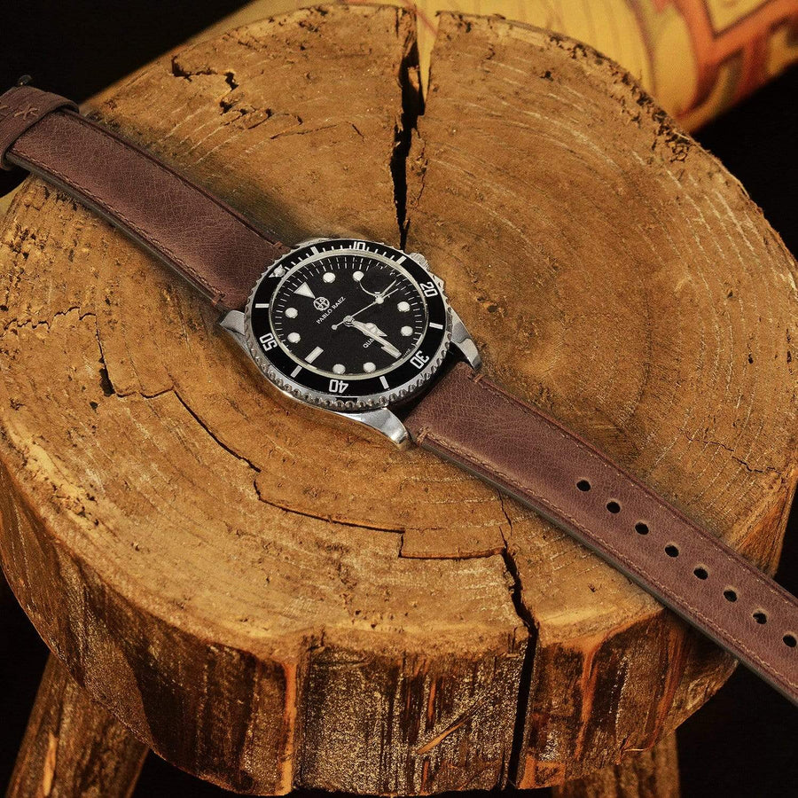 Dark Brown watch band for 18mm