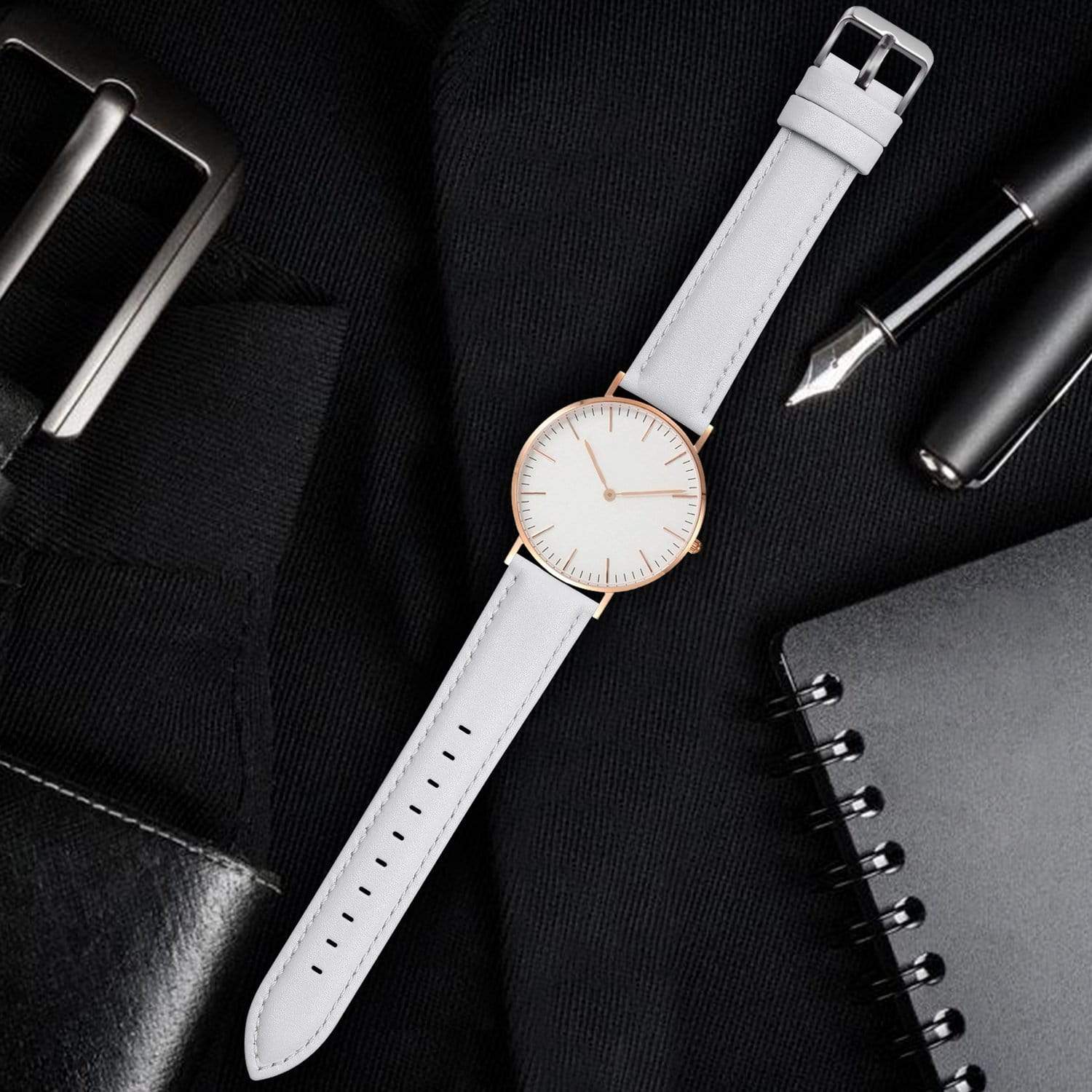 White Leather | Sliver Buckle Fullmosa
